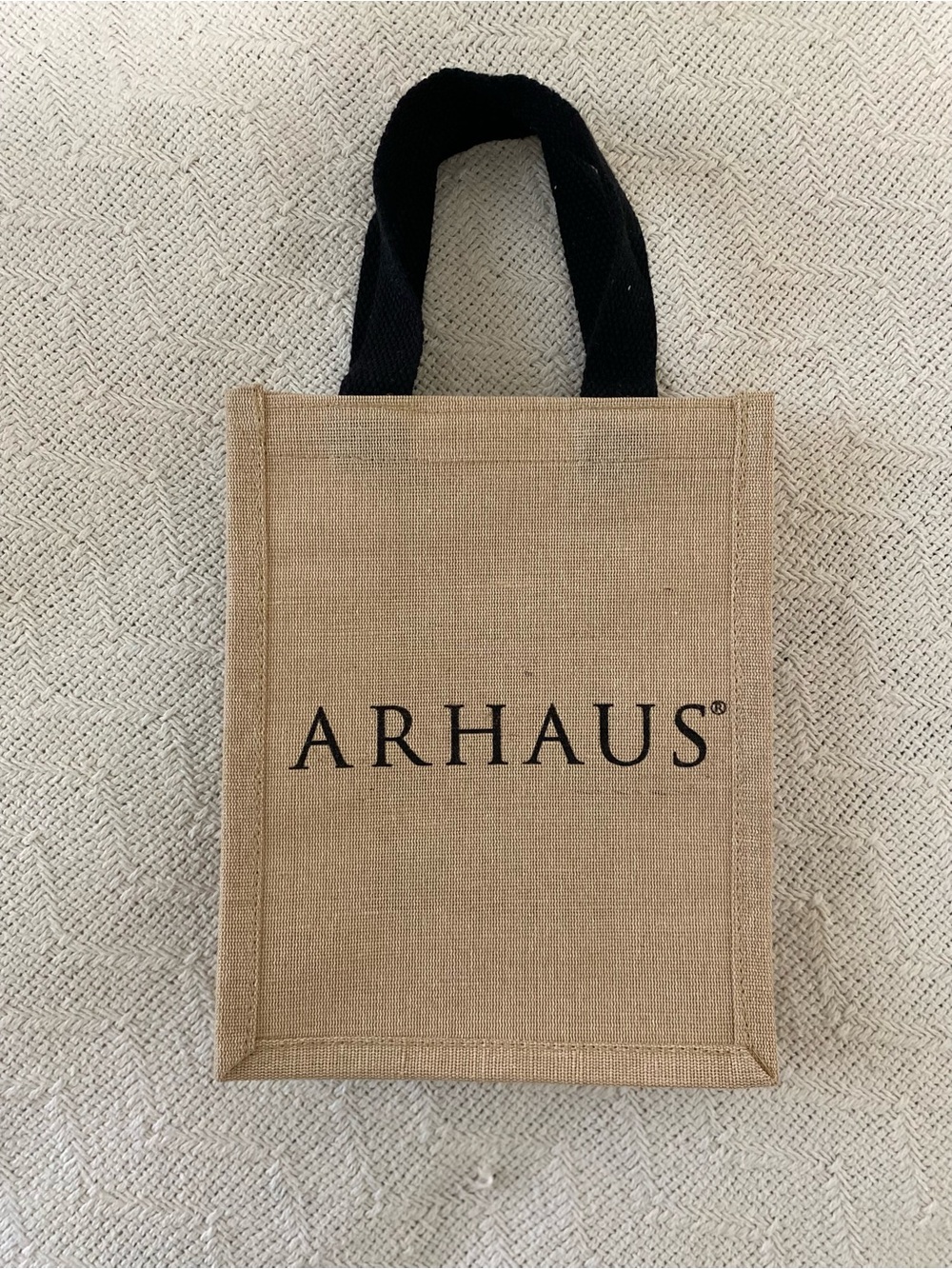 Arhaus Jute Tote Bag Eco Friendly Small Gift Bag Reusable Shopping Natural